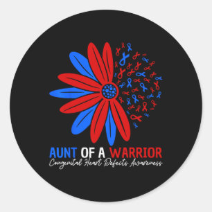Sticker Rond Tante D'Un Guerrier Coeur Congénitale Déplaît L'Êt