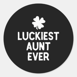 Sticker Rond Tante la plus chanceuse Saint-Patrick drôle irland