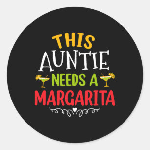 Sticker Rond Tante Margarita Cinco De Mayo Sombrero Aunties Fu