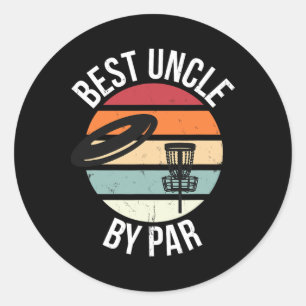 Sticker Rond Tante Meilleur Oncle de Disc Golf Par Frisbee Papa