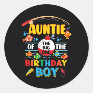 Sticker Rond Tante Of The Big One Pêche 1er Anniversaire Ofish