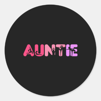 Sticker Rond Tante Tante Méditation Bien-être Yoga