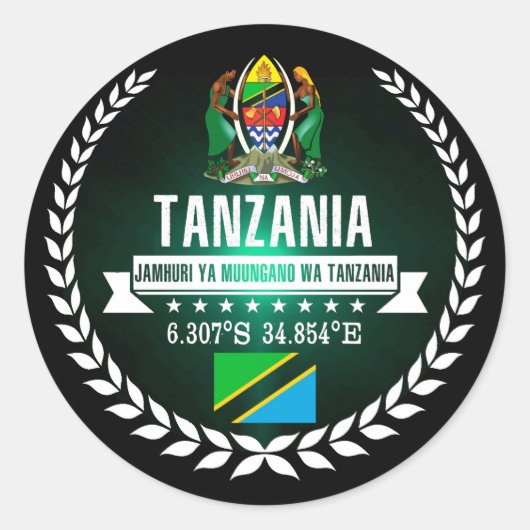 Sticker Rond Tanzanie (Devant)