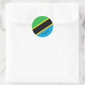 Sticker Rond Tanzanie & drapeau tanzanien patriotes, vacances / (Sac)