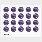 Sticker Rond Tanzanite Diamond Celestial Moon Luxury Aesthetic (Feuille)