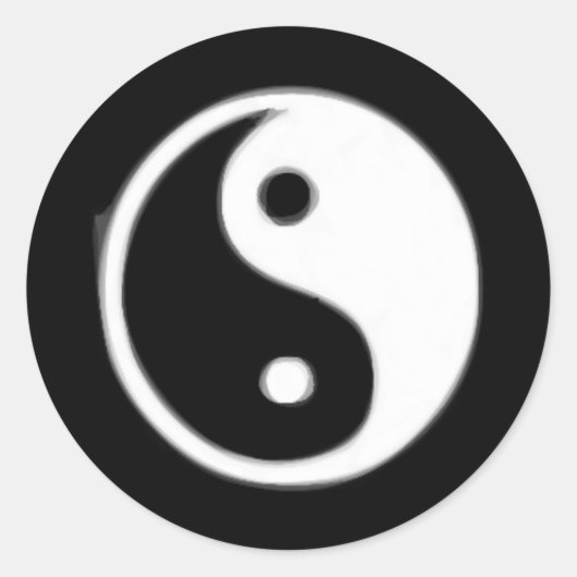 Sticker Rond Taojitu noir et blanc (Devant)