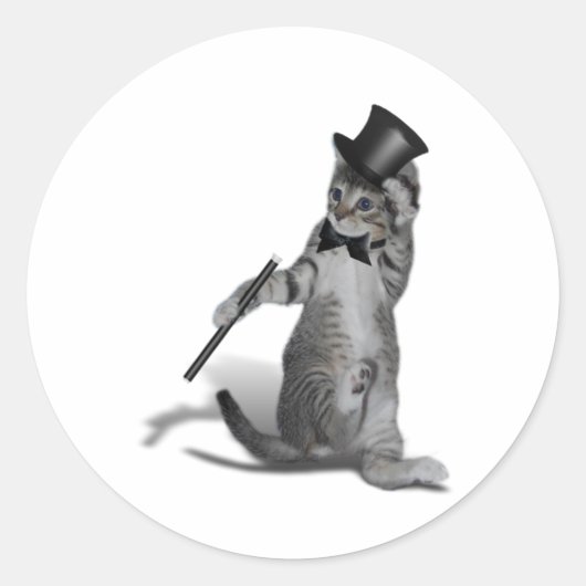 Sticker Rond Tap Chat de danse (Devant)