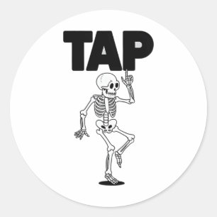 Sticker Rond Tap Dance Lover Skeleton Danser Professeur Danser