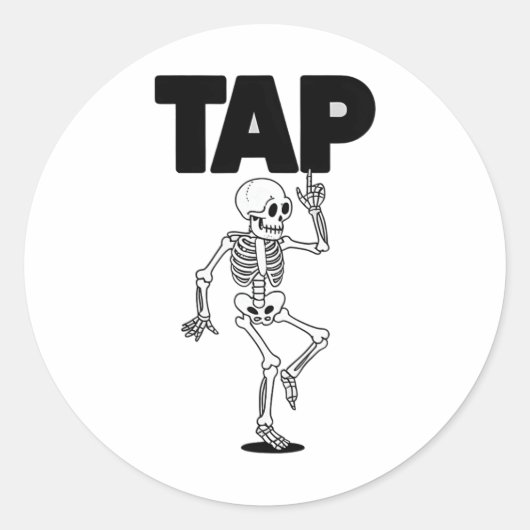 Sticker Rond Tap Dance Lover Skeleton Danser Professeur Danser (Devant)