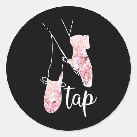 Sticker Rond Tap Dance Lover Tap Danseuse Professeur de danse (Devant)