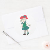Sticker Rond Tap Dance Studio Considérant Costume Danseuse Fill (Enveloppe)