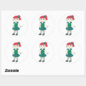 Sticker Rond Tap Dance Studio Considérant Costume Danseuse Fill (Feuille)