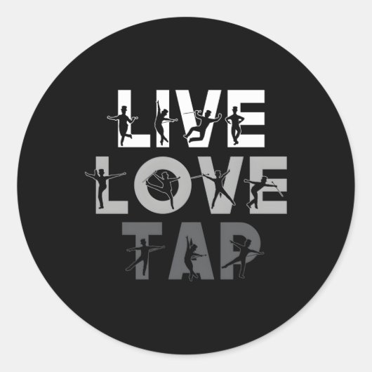 Sticker Rond Tap Dancing Live Love Tap Dance (Devant)