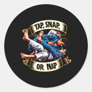 Sticker Rond Tap Snap ou Nap Soumission brésilienne de Jiu Jits