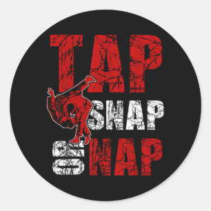 Sticker Rond Tap Snap ou Nappes Drôle de Jiu-Jitsu Brésilien Ka