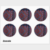 Sticker Rond Tapis bhoutanais (Feuille)