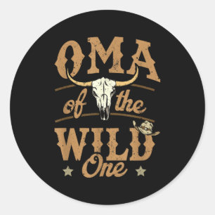 Sticker Rond Tapis de fête de rodéo western cow-boy Oma du Wild