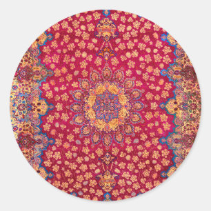 Sticker Rond Tapis floral persan décoratif vintage