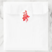 Sticker Rond Tapisserie de fleurs (Sac)