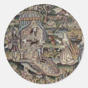 Sticker Rond Tapisserie de la reine Vintage Esther