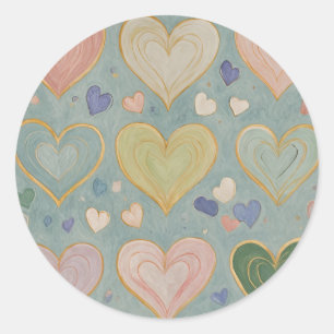 Sticker Rond Tapisserie Pastel Heart