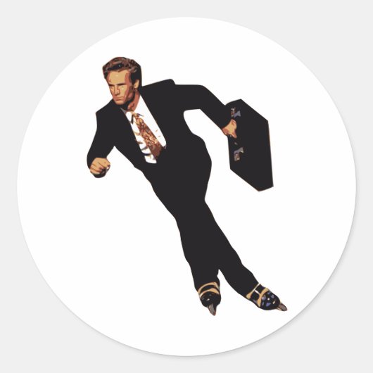 Sticker Rond Tard Pour Business Rollerblade Skater Meme (Devant)