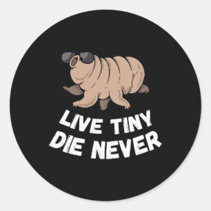 Sticker Rond Tardigrade Live Mince Ours d'eau Mort Microbiologi