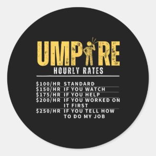 Sticker Rond Tarifs horaires d'arbitre drôle d'arbitre