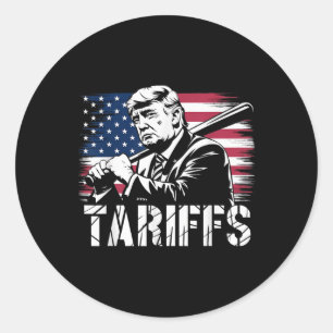 Sticker Rond Tarifs Trump Usa Drapeau Commerce Puissance Drôle 