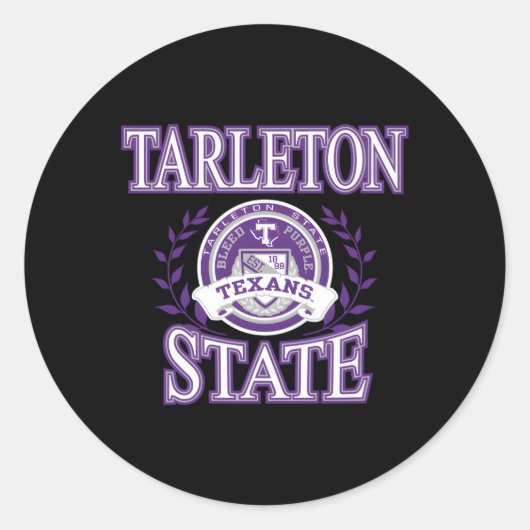 Sticker Rond Tarleton State Texans Laurels (Devant)