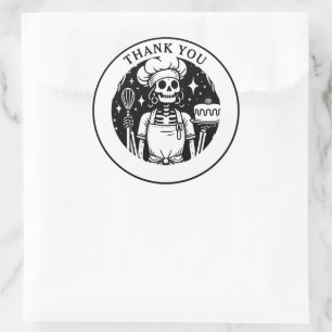 Sticker Rond Tarot boulanger pâtissier Chef noir Blanc produit