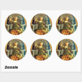 Sticker Rond TAROTS DE RENAISSANCE ANTIQUE 14 TEMPERANCE Parche (Feuille)