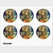 Sticker Rond TAROTS DE RENAISSANCE ANTIQUE 14 TEMPERANCE Parche (Feuille)