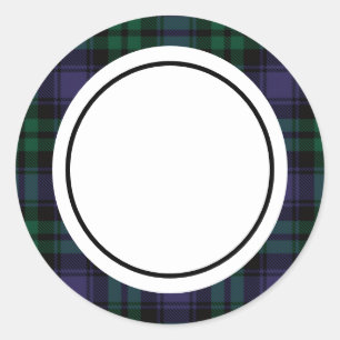 Sticker Rond Tartan Black Watch, Carreaux
