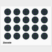 Sticker Rond Tartan Black Watch, Plaid (Feuille)