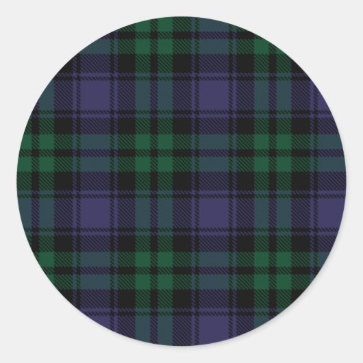 Sticker Rond Tartan Black Watch, Plaid (Devant)