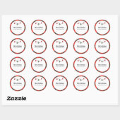 Sticker Rond Tartan de Noël et bauble (Feuille)