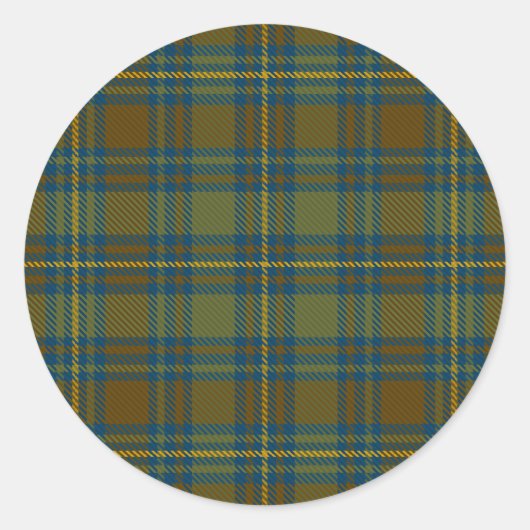 Sticker Rond Tartan d'Irlandais de Kerry du comté (Devant)