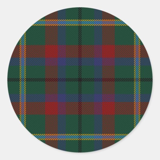 Sticker Rond Tartan d'Irlandais de Mayo du comté (Devant)