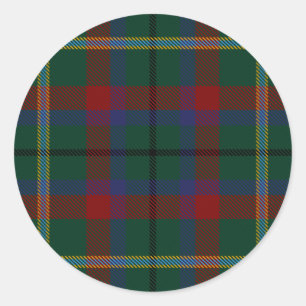 Sticker Rond Tartan d'Irlandais de Mayo du comté