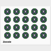 Sticker Rond Tartan du clan Malcolm (Feuille)