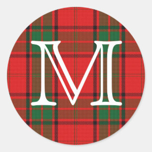 Sticker Rond Tartan écossais de Maxwell de clan avec le