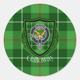 Sticker Rond Tartan et blason du clan écossais Galloway