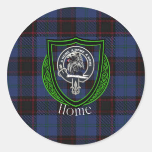 Sticker Rond Tartan et blason du clan écossais Home