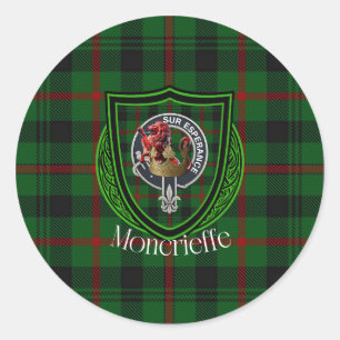 Sticker Rond Tartan et blason du clan écossais Moncrieffe