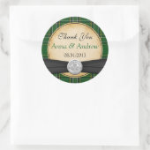 Sticker Rond Tartan irlandais Celtic Claddagh Lucky en Mariage  (Sac)