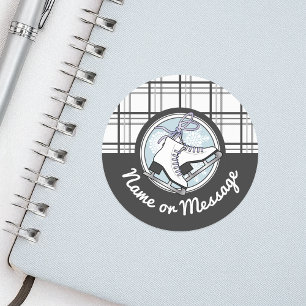 Sticker Rond Tartan moderne personnalisé patinage artistique