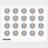 Sticker Rond Tartan Scottie Blé (Feuille)