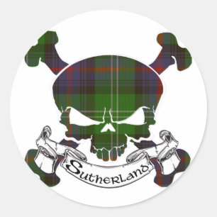 Sticker Rond Tartan Sutherland