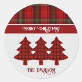Sticker Rond Tartan vert rouge (Devant)